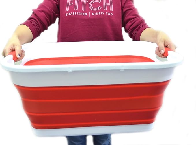SAMMART Set of 2-41L Collapsible Plastic Laundry Basket-Pop Up Storage by SAMMART