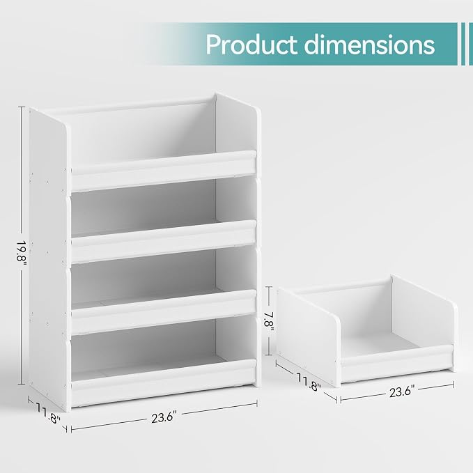 FOUCSSOMEI Closet Organizer and Storage, 4 Tier Stackable Storage Organizer - Image 3