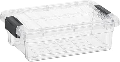Superio Clear Storage Box with Lid, 4.5 Quart Plastic Container Bins by Superio