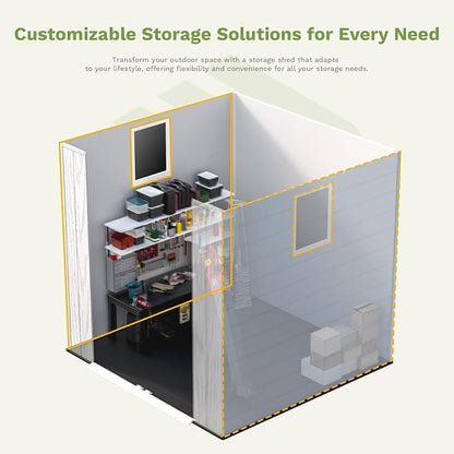 Patiowell 6X6 FT Plastic Outdoor Storage Shed - Image 7