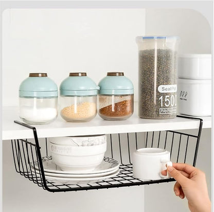Under Shelf Storage Basket, Hanging Shelf Basket Slides Under Shelves - Image 2