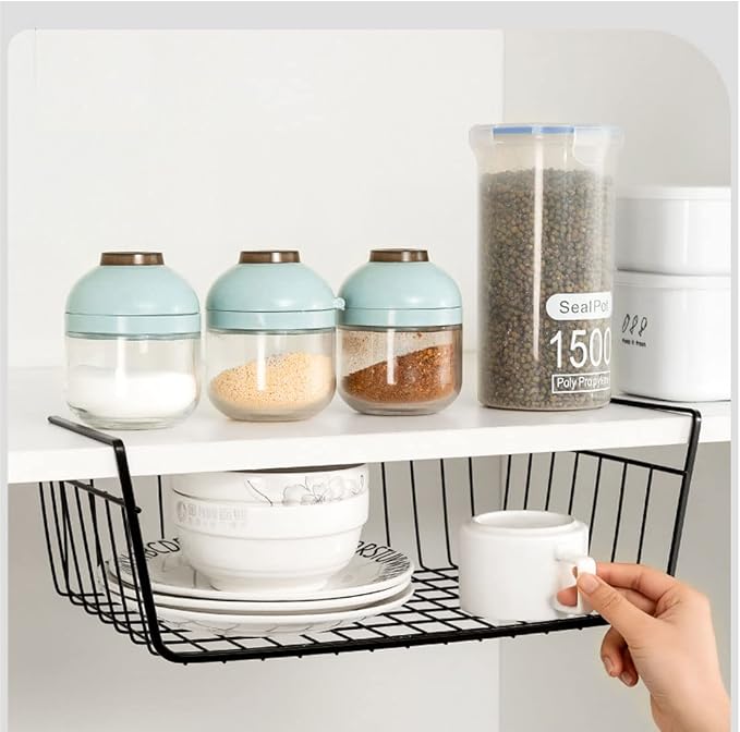 Under Shelf Storage Basket, Hanging shelf basket Slides Under Shelves - Image 2