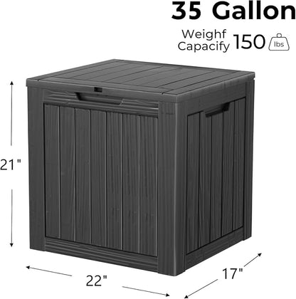 TARKARI 35 Gallon Lockable Resin Deck Box, Waterproof & UV-Resistant Outdoor - Image 3