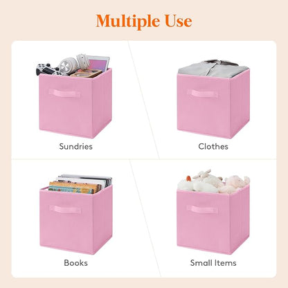 Lifewit Storage Cubes, 11 Inch Organizer Bins, 18L Pink, 6 Packs | Foldable - Image 5