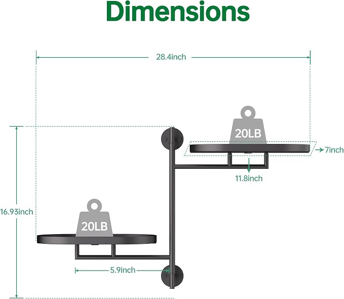 Rotating Window Shelves for Multiple Plants Indoor, 2-tier Metal Corner Black - Image 4