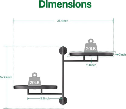 Rotating Window Shelves for Multiple Plants Indoor, 2-tier Metal Corner Black - Image 4