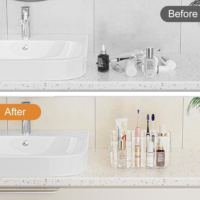 Clear Toothbrush Holders for Bathroom Organizers and Storage, Wall-Mounted - Image 8