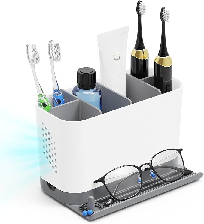 Toothbrush Holders for Bathrooms, Adjustable 6 Slots Electric Toothbrush and - Image 2