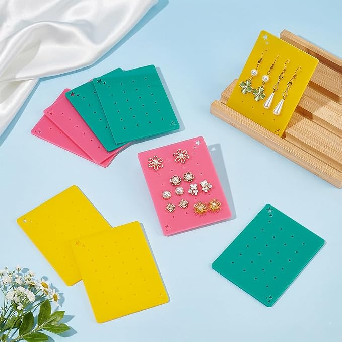 OLYCRAFT 12Pcs 3 Colors Acrylic Earring Display Cards 24 Holes Earring - Image 4