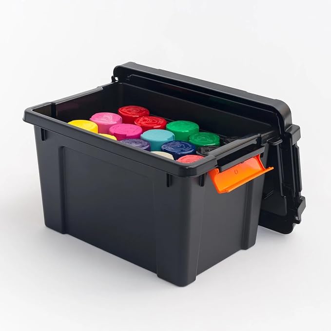 Heavy Duty Storage Container, 5 Gallon Capacity, Stackable Plastic Tote - Image 3
