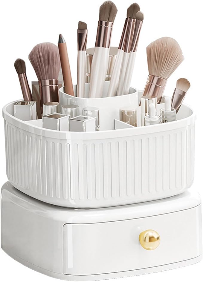 Spinning Makeup Organizer, 360° Rotating Makeup Brush Holder by ESiiFuu