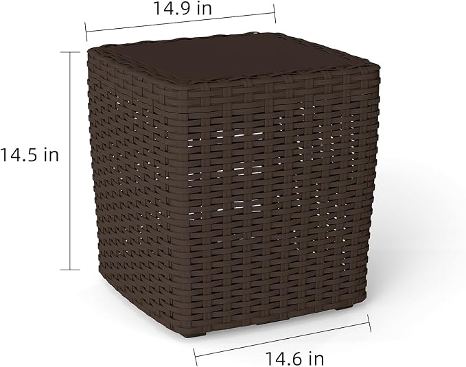 35 Gallon Outdoor Storage Box, Faux Rattan Deck Box - Image 2