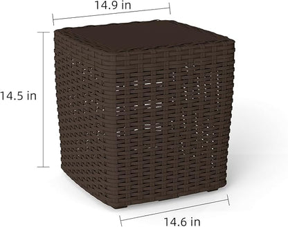 35 Gallon Outdoor Storage Box, Faux Rattan Deck Box - Image 2