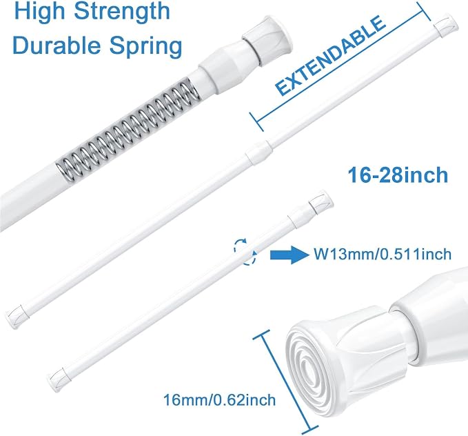 AIZESI Spring Tension Curtain Rods Short Tension Rod - Image 2