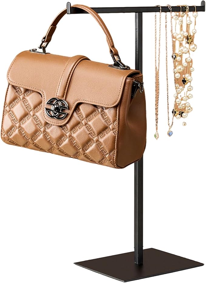 Display Stand Stainless Steel Jewelry Towers Bag Stand Tabletop Double Hook by MCKECHSIONDISPLAYWORLDWIDE