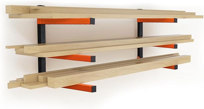 HOME RIGHT 2 Pack Lumber Rack, Wood Organizer and Lumber Storage Rack Wall Mount by HOME+RIGHT