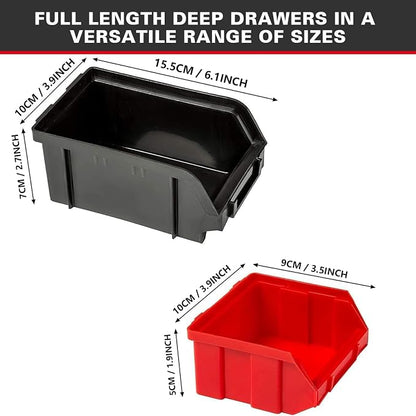 Wall Mounted Storage Bins, 30 Wall Mount Tool Organizer Bins Plastic Parts Rack - Image 3