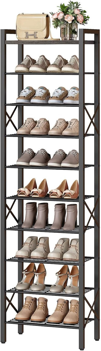 YATINEY 10-Tier Narrow Shoe Rack, Tall Shoe Rack - Image 9