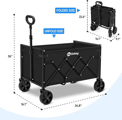 Sekey Wagon Cart with Wheels with 220LBS Capacity, Heavy Duty Wagon Carts - Image 7
