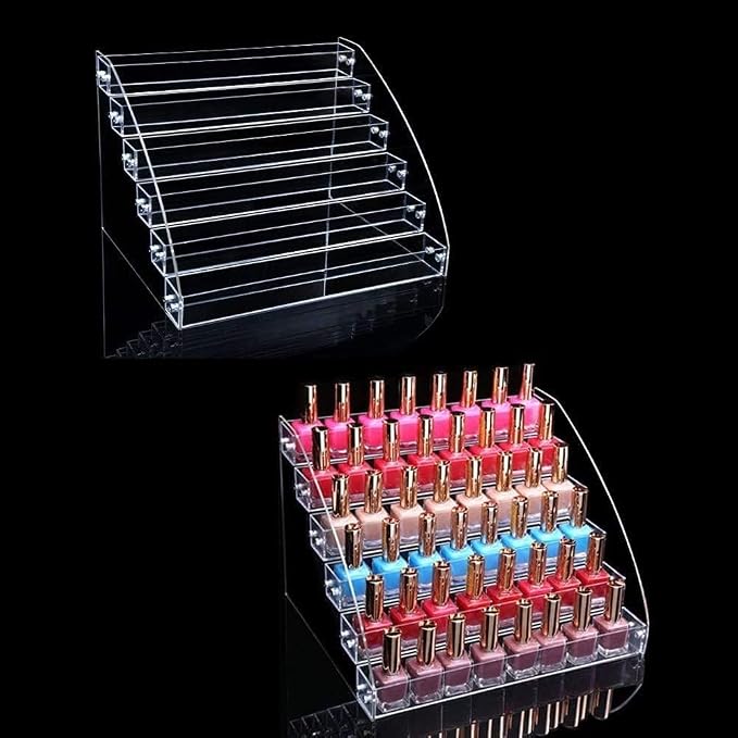 6 Tiers Acrylic Essential Oil Display Rack Nail Polish Organizer Plastic - Image 6