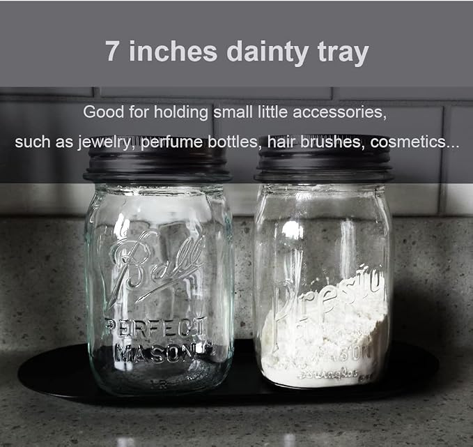 Stainless Steel Decorative Tray, 7 Inch Long, Jewelry Dish Cosmetics Organizer - Image 5
