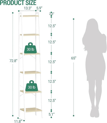 Hzuaneri Ladder Shelf, Freestanding Corner Storage Shelf | Bookcase - Image 2