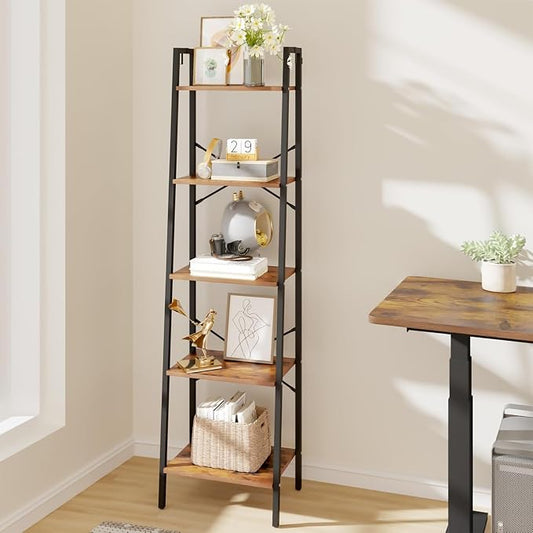 Hzuaneri Ladder Shelf, Freestanding Corner Storage Shelf | Bookcase by Hzuaneri