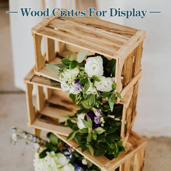 GRETJOB 6 Pack Large Wooden Crates - Image 5