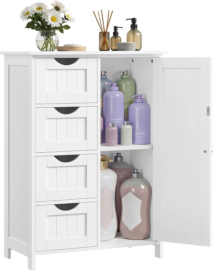 VASAGLE Storage Cabinet with Drawers, Freestanding Floor Cabinet with Door by Unknown