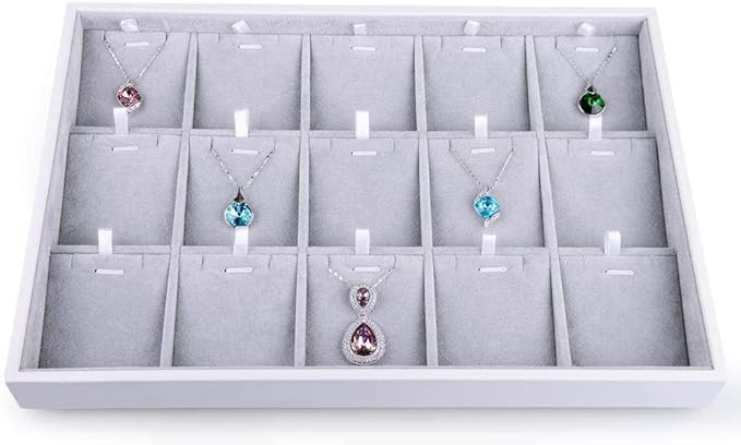 Oirlv Velvet Stackable Jewelry Tray Display Organizer, 15 Grids Insert | by Oirlv