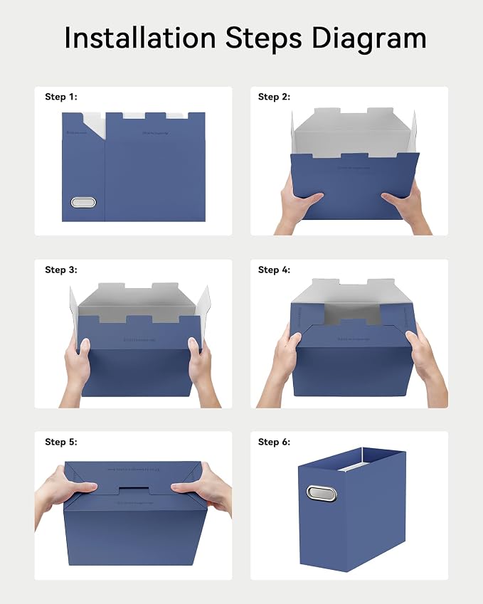 Portable Collapsible Cardboard File Box - Image 5