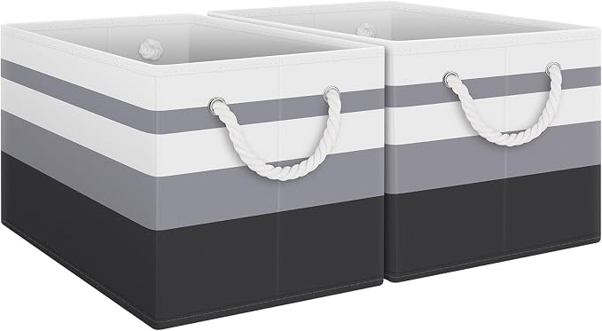 Storage Bins 2-Pack, Foldable Storage Baskets by Fabtotes
