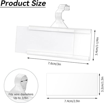 25Pcs Wire Shelf Label Holder, Reusable Plastic Shelf Tags - Image 6