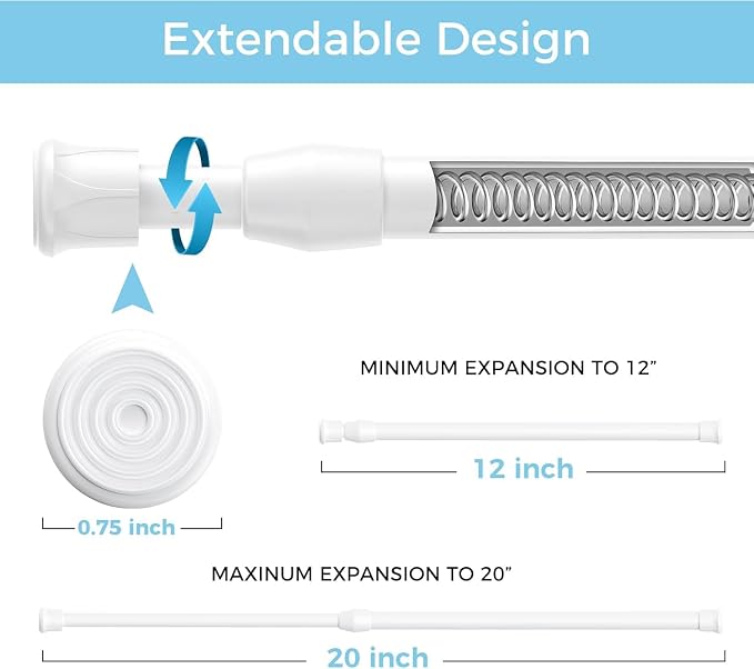 AIZESI Spring Tension Curtain Rods Short Tension Rod - Image 3