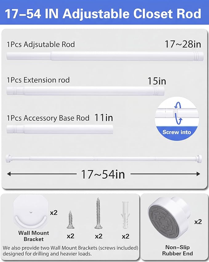 Supforce Closet Rod, No Drill Closet Rod - Image 8