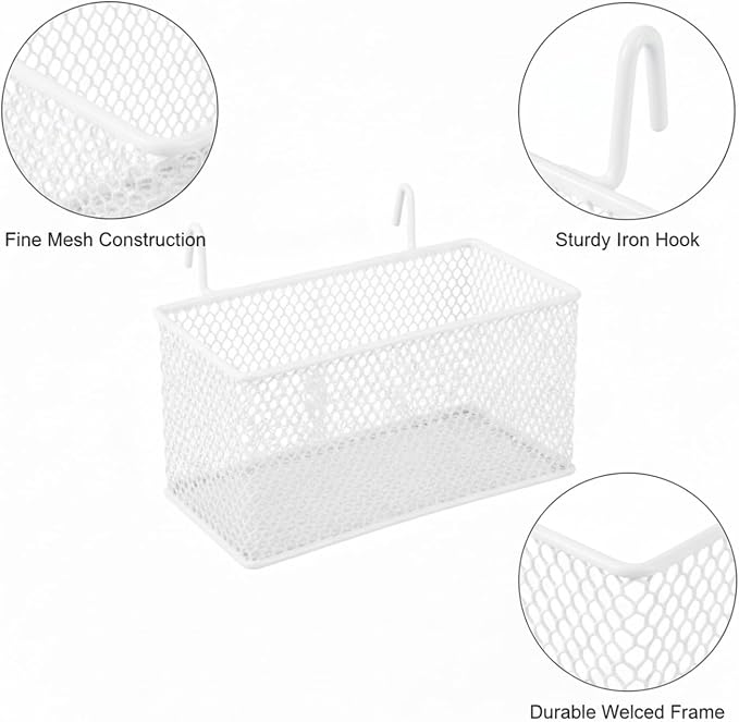 Wire Grid Hanging Basket, Iron Wall Mount Organizer - Image 6