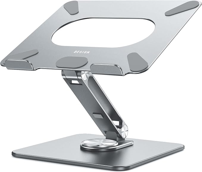 BESIGN LSX7 Laptop Stand with 360° Rotating Base, Ergonomic Adjustable Notebook by BESIGN