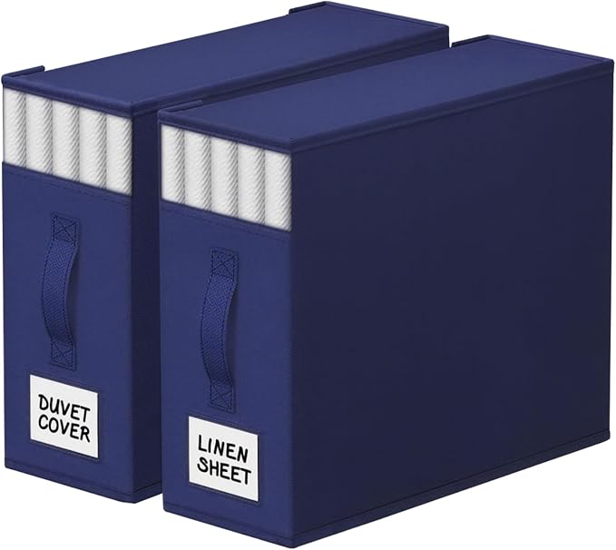 StorageTastic 2 Pack Bed Sheet Closet Organizers and Storage, Sturdy Foldable by StorageTastic