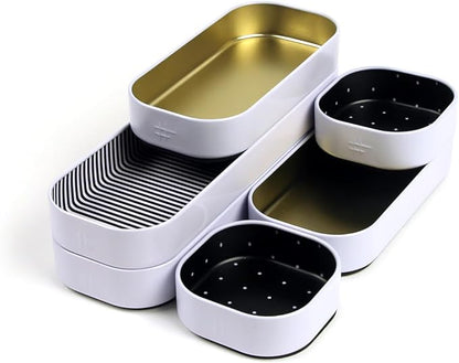 Three by Three Seattle 6 Piece Shallow Metal Organizer Tray Set - Image 5