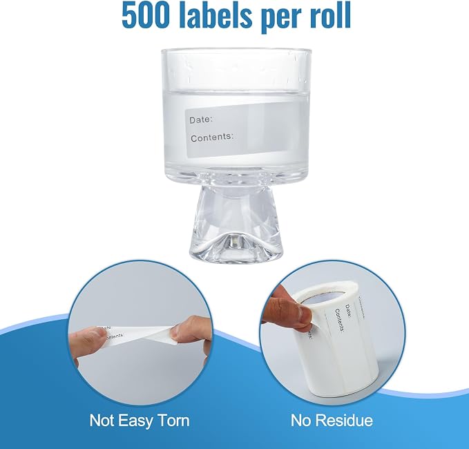 500 Pcs Freezer Labels, 1 x 3 Inch Refrigerator Food Label Stickers, No Residue - Image 3
