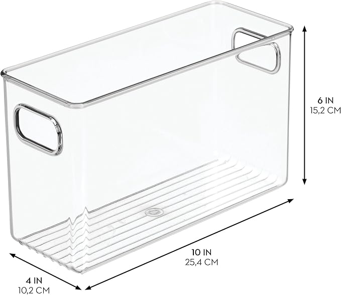 iDesign Slim Clear Plastic Storage Bin, Tall Narrow - Image 3