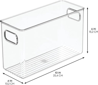 iDesign Slim Clear Plastic Storage Bin, Tall Narrow - Image 3