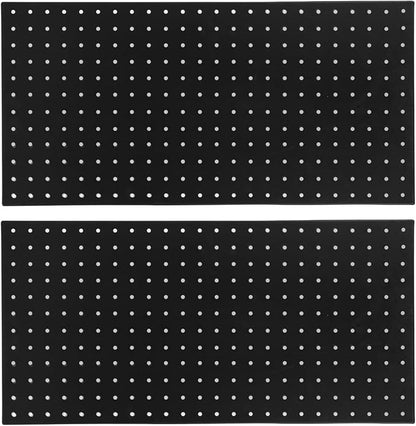 LiebeWH Metal Pegboard Wall Organizer 2 Panels 24x12 Inch Black Heavy Duty Peg by LiebeWH