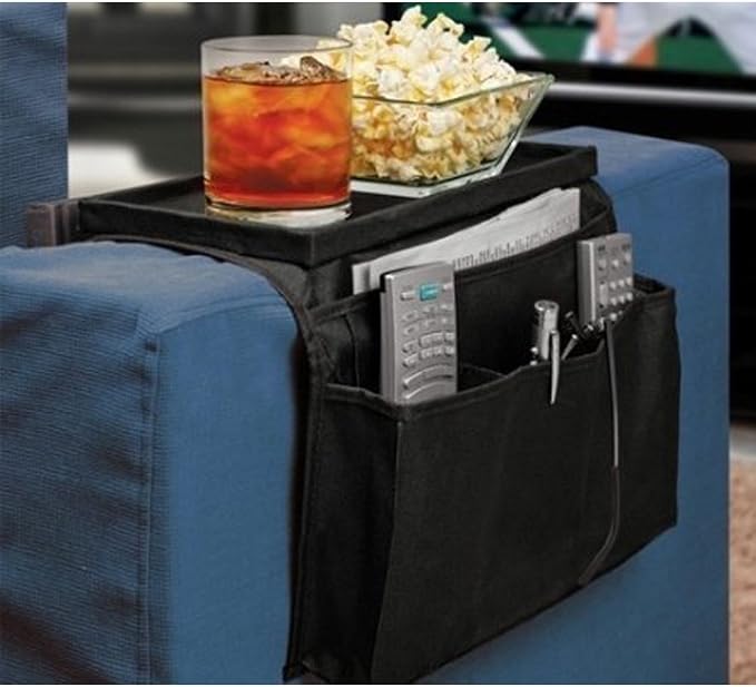 6 Pockets TV Remote Control Organizer, Home Sofa Console Folding Table by Unknown