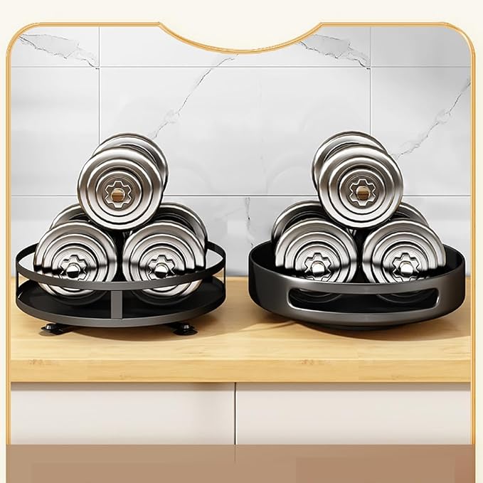 Storage Organizer for Kitchen Countertop Organizer, Round Metal Organizer for - Image 3