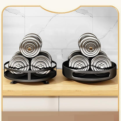 Storage Organizer for Kitchen Countertop Organizer, Round Metal Organizer for - Image 3
