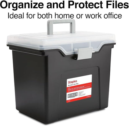 STAPLES File Box Portable Tote, Letter Size, 4/Carton | Lightweight storage tote - Image 2