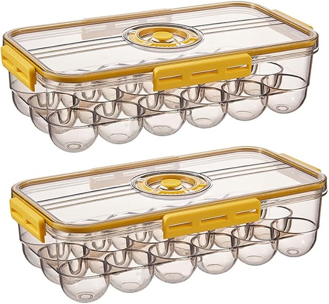 CottonColors Egg Holder for Fridge 18 Egg Container for Refrigerator Plastic by CottonColors