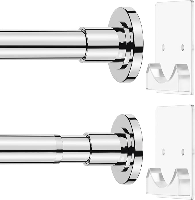 CorkLatta Chrome Adjustable Shower Curtain Rod 32 to 68 inch by CorkLatta