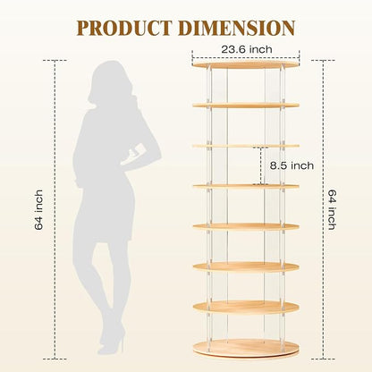 TAKEKIT 7-Tier Rotating Shoe Rack, 360 Degree Spinning Shoe Rack Tower - Image 2
